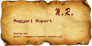 Magyari Rupert névjegykártya